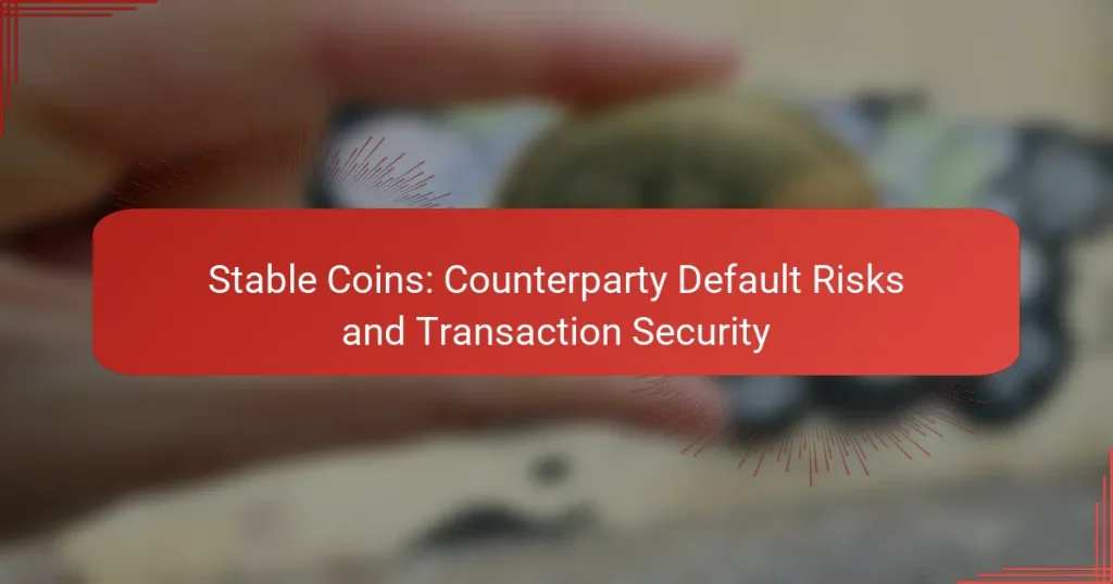 Stable Coins: Counterparty Default Risks and Transaction Security