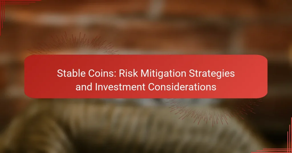 Stable Coins: Risk Mitigation Strategies and Investment Considerations