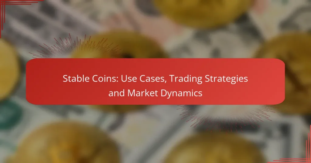 Stable Coins: Use Cases, Trading Strategies and Market Dynamics