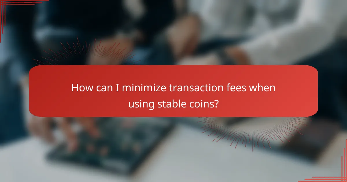 How can I minimize transaction fees when using stable coins?