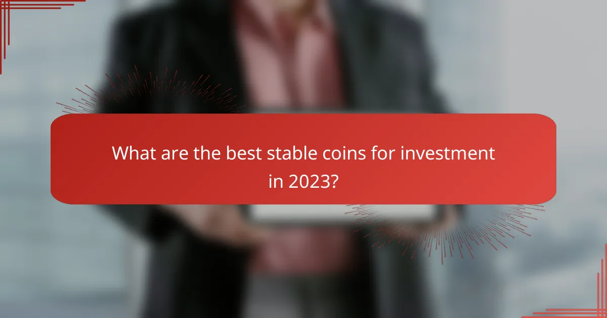 What are the best stable coins for investment in 2023?