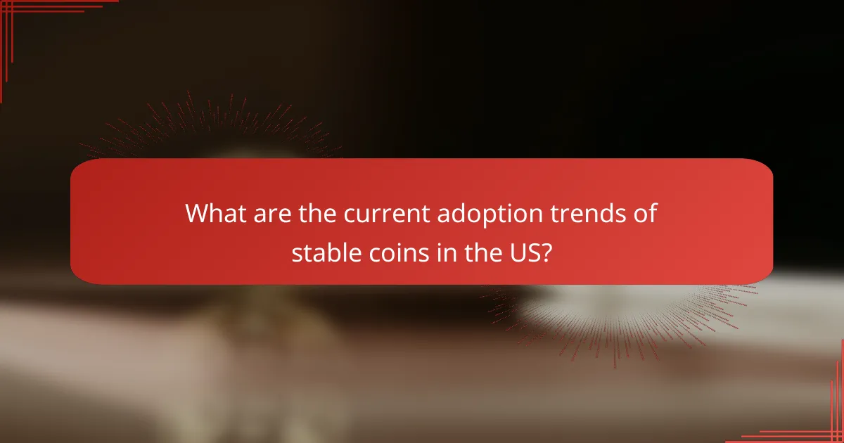 What are the current adoption trends of stable coins in the US?