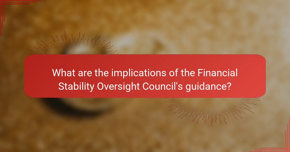 What are the implications of the Financial Stability Oversight Council's guidance?