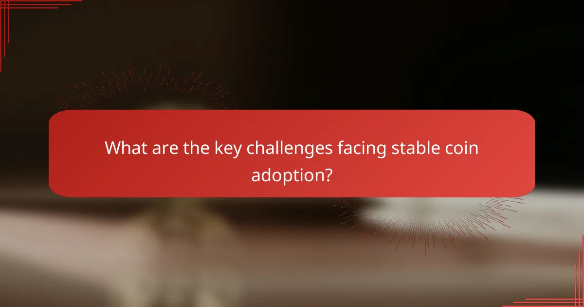 What are the key challenges facing stable coin adoption?