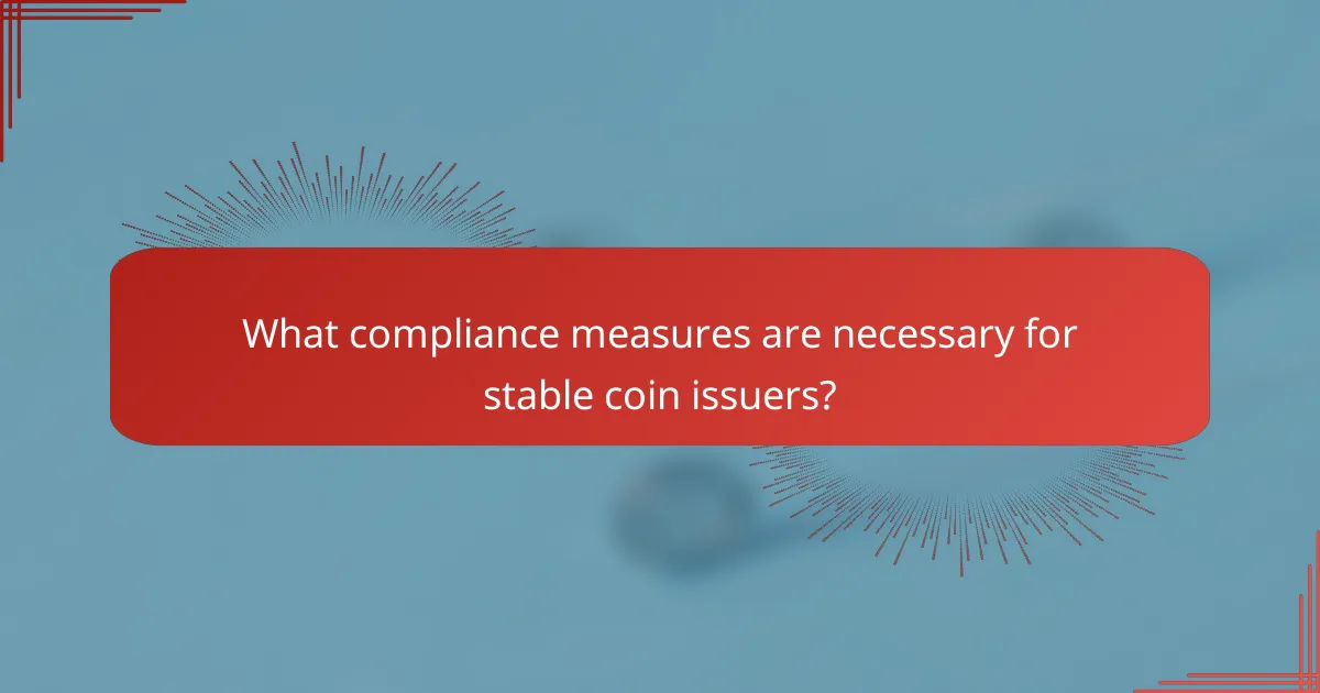What compliance measures are necessary for stable coin issuers?